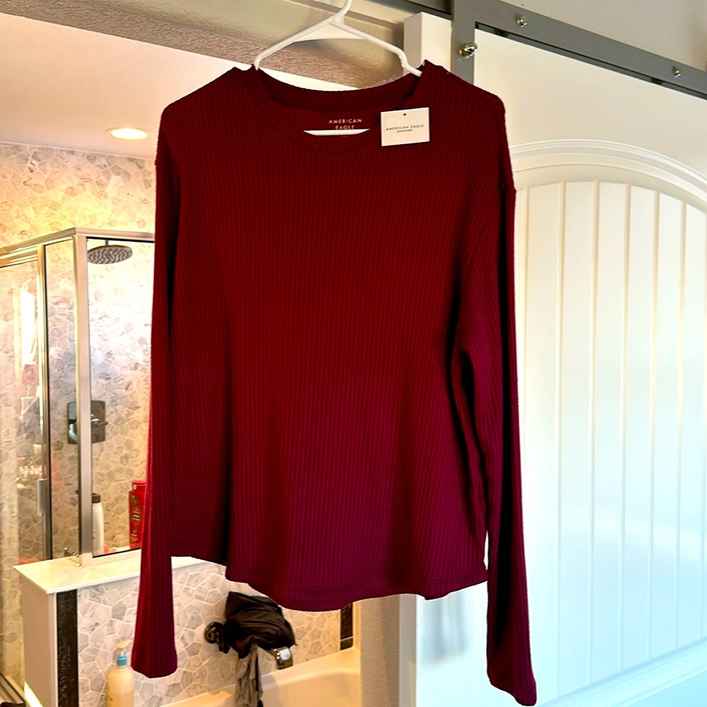 Fuchsia long sleeve shirt, never worn, tags still on!